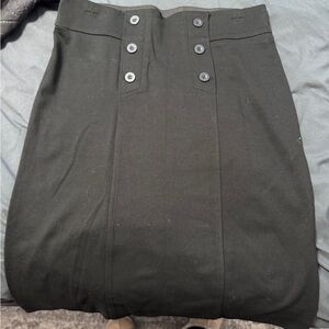 Elegant Black Buttoned Skirt